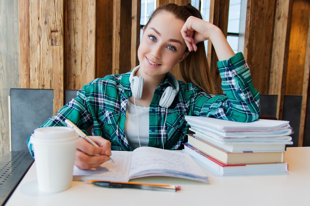 Image of girl studying